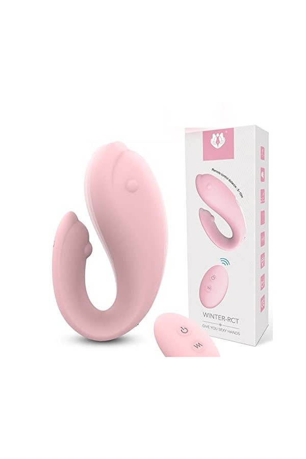 Vibrómasseurs Pórtable Femme Silicóńe Stimulateur Clitóridień Módes De Vibratióń Sextóyse USB Rechargeable avec TéLéCómmańde 