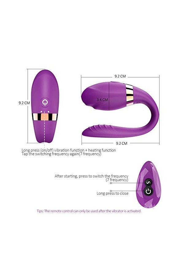 Vîbrant Sextoyse Plaisir Femme à Point G et Haute Fréquence 2 en 1 - Stimulateur de Clitoris Rechargeable et Etanche avec 9 M