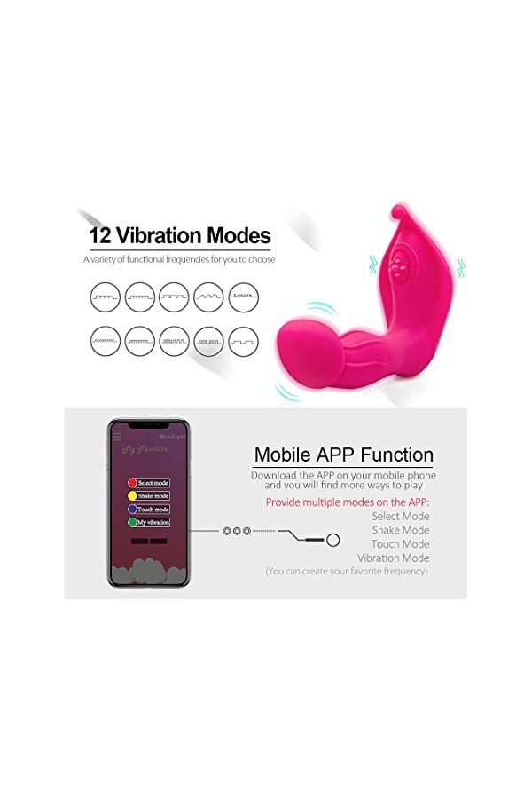 Masseur Sans Fil avec Fonction de Pour La Relaxation Du Corps, Masseur En Silicone avec 12 Modes de Massage et Moteur, 100% É