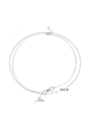 MAXBUS Bijoux Fantaisie Lien Unique Menottes Couple Pendentif Collier Cercle Menottes Charme Collier