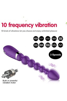 Point G Vibromasseur Fouet en Cuir 2-In-1 avec 10 Modes de Vibration, Gode Vibrant Whip Fessée Fouet Silicone Étanche Sex Toý