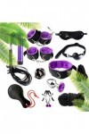 12 pièces Šêxūál Couples Dress Up Toy Accessory Set Gift Sports Home Training Kit - Purple and