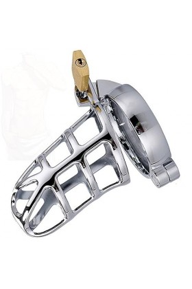 Équipement de cage à coq en acier inoxydable de haute qualité pour hommes avec serrure invisible 45mm .