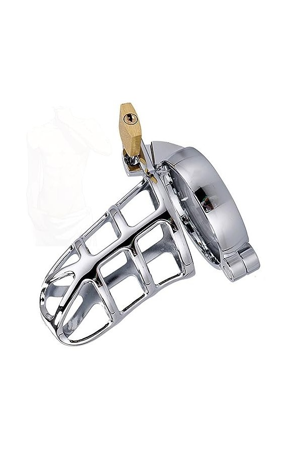 Équipement de cage à coq en acier inoxydable de haute qualité pour hommes avec serrure invisible 45mm .