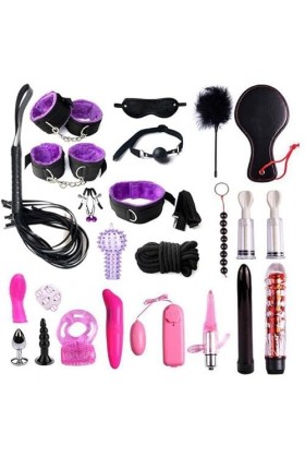 LOYOO 23Pcs Böñdäge Šêxuelle Adui te Les Manches De Bandage De La Chambre Sont Attachées Au Lit Et Au Cosplay Jouet Du Couple