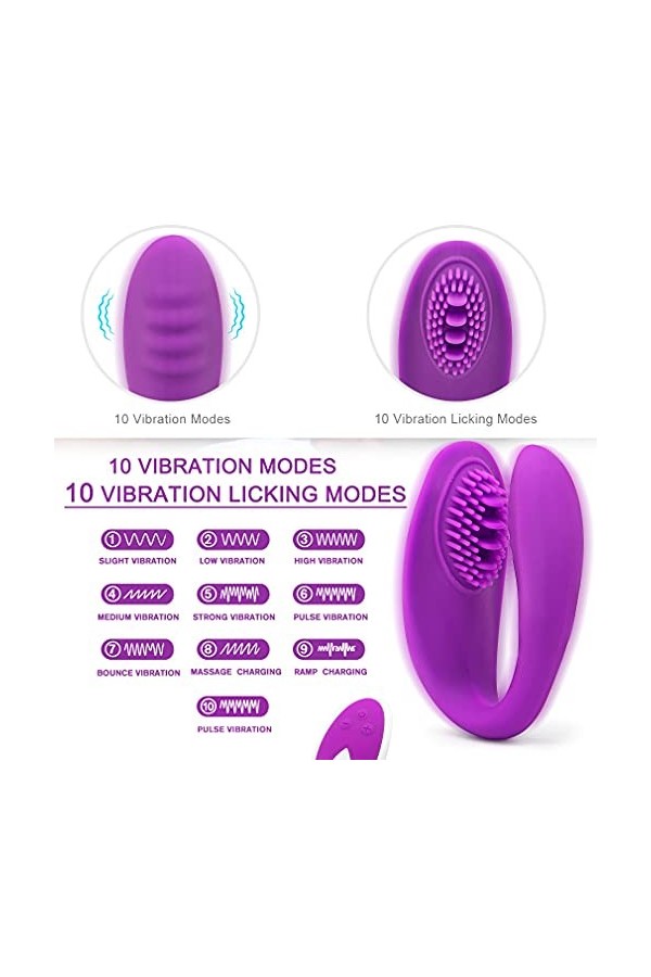 Vibrômâsseur Vibrant pour Côuple Póiñt ĝ et Clitôridien Sextôyse Femme Gôdemichet Silicône Sans Fil avec Modes Etanche Silenc