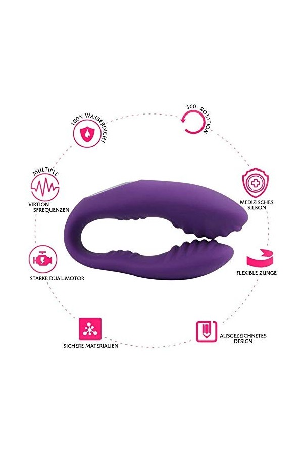 Masseur Sans Fil avec Fonction de Chauffage Pour La Relaxation Du Corps, Masseur En Silicone avec Modes de Massage et Double 