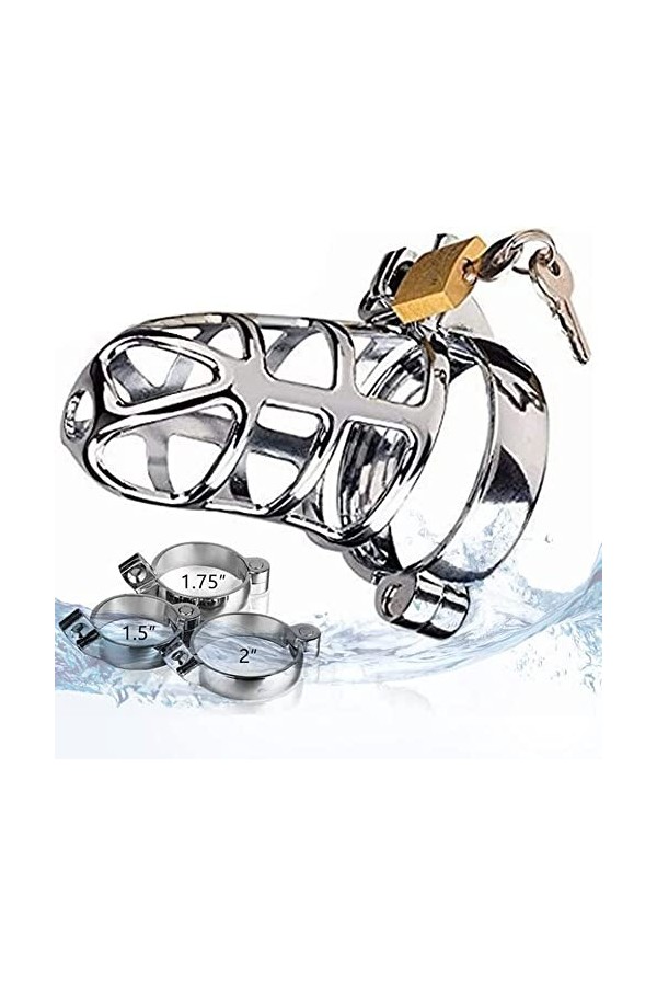 XaiYimee Serrure de confidentialité pour Hommes, Anneau de Protection en Acier Inoxydable, avec clé