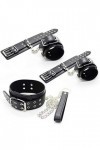 Bracelet en Cuir Noir Anneau de Pied Ensemble de Combinaison de Manches de Cou Jouet