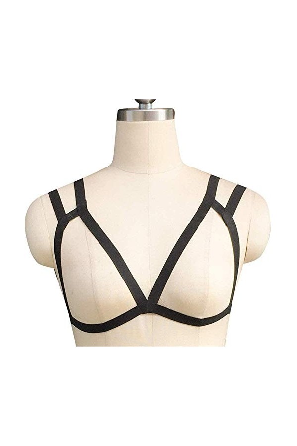 Harnais Femmes Soutien-Gorge Harnais Femme Strappy Cage Bralette Top Taille Unique Réglable Sexy Portable et Confortable Cou