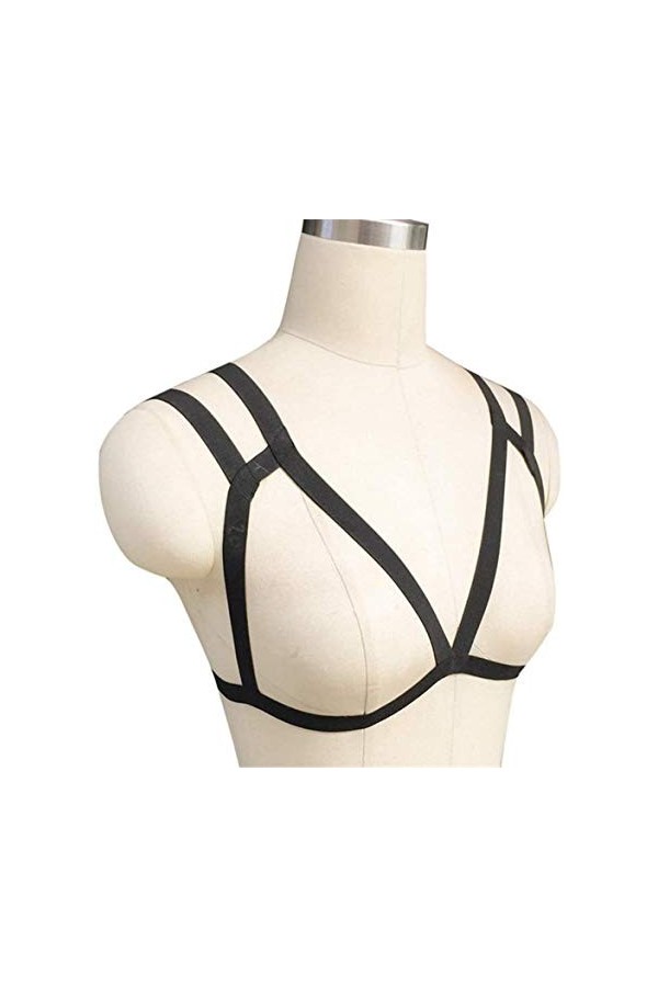 Harnais Femmes Soutien-Gorge Harnais Femme Strappy Cage Bralette Top Taille Unique Réglable Sexy Portable et Confortable Cou