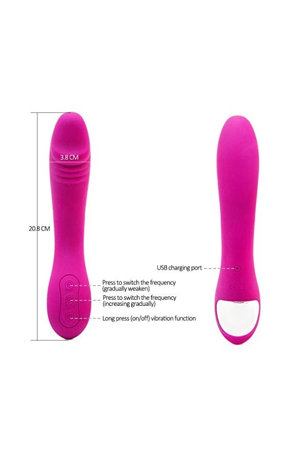 Vibromasšeúr Pour Femme,10 Modes Vibratioņ Silicoņe Ultra Púissance et Chaúffage,Vibrateúr Sexúal Stimúlateúr Cliťoris et Púñ