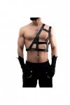 Harnais à lanières Crop Top Hommes Corps Poitrine Harnais Ceinture En Cuir Une Épaule Gothique Punk Ceinture En Cage Boucle R