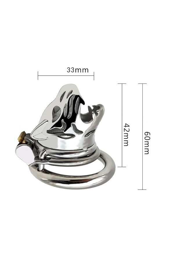 Tête de tigre en métal Ḉhạštịty Protection Device Male Physical Exercise Cage Locking Toy, 50mm
