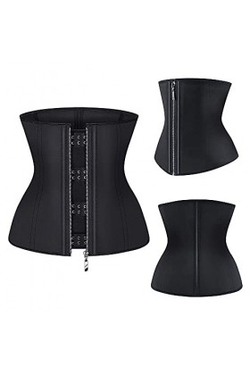 ASHLONE Corset de sport en latex pour femme, noir, XX-Large