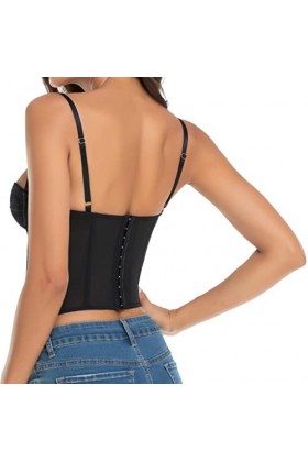 Corset en dentelle pour femme - Body sexy avec boucle, noir, Large