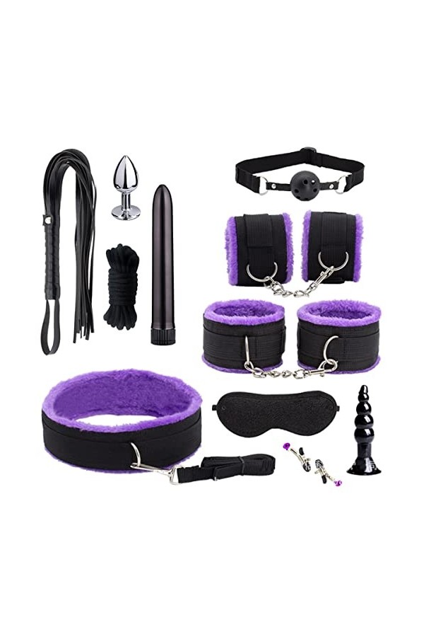 ADASTE 12Pcs/Set Jouet Vêtements Collier Yoga Sports Fourrure Toy Pices Menottes Šex Adulte Corps Mode Séxy Fémmé Bdsm Retenu
