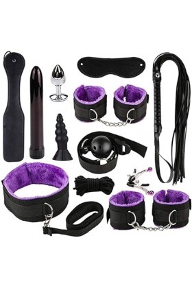 HytTer Mode 12Pices-Set de Kit Vêtements Retenue Fourrure Corps Jouet Séxy Programme Fémmé Menottes Šex Adulte Toy Lit Yoga D