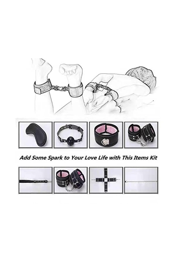 Starensky Ajustable 8 Pièces Kit daccessoires Lingerie Gothique