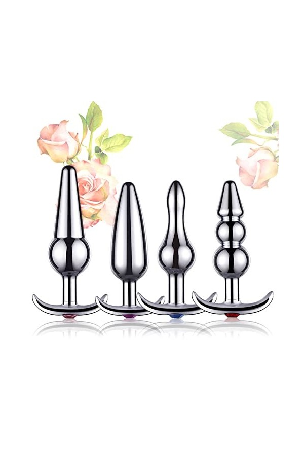 XaiYimee Ensemble de 4 pièces en Acier Inoxydable t - Forme métallique, Accessoires de Jeu de Couple pour Les Hommes et Les F