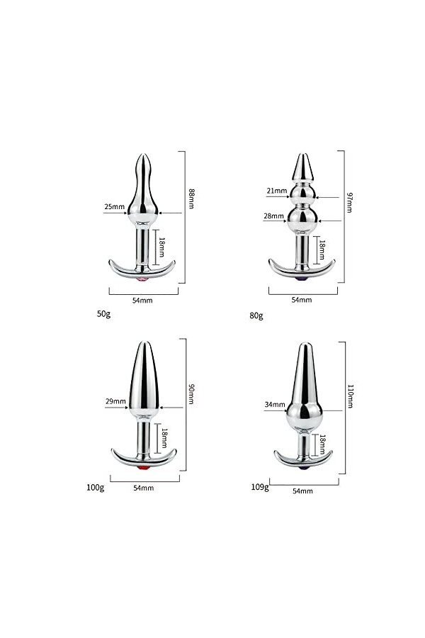 XaiYimee Ensemble de 4 pièces en Acier Inoxydable t - Forme métallique, Accessoires de Jeu de Couple pour Les Hommes et Les F