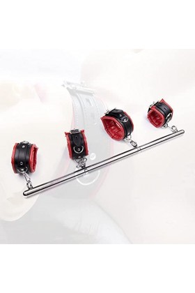 US-DXB Menottes de Retrait de la Perche en Acier Inoxydable, poignée de contrôle, réglable en Noir et Rouge