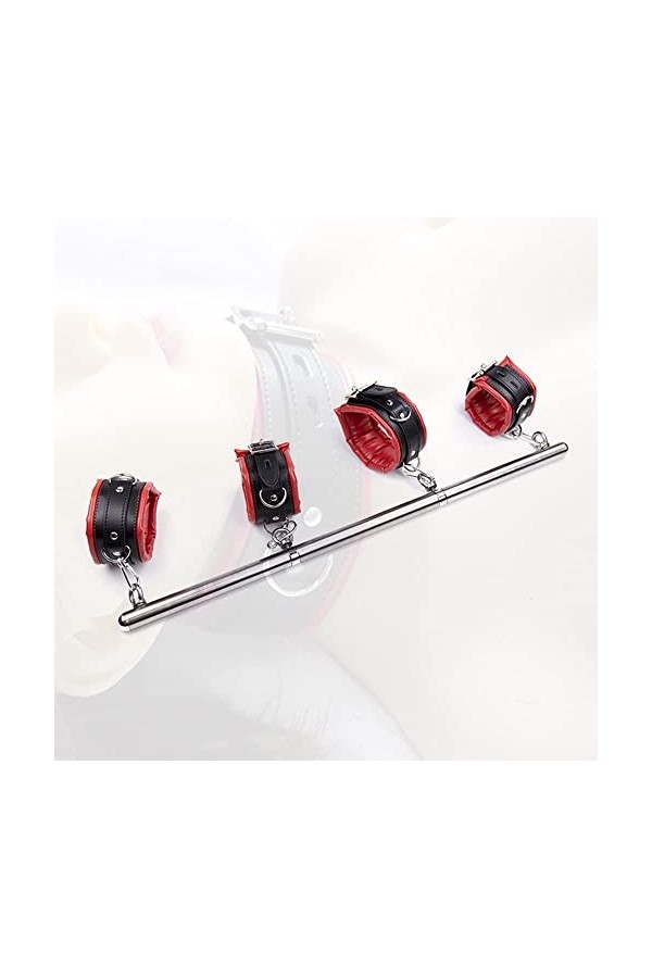 US-DXB Menottes de Retrait de la Perche en Acier Inoxydable, poignée de contrôle, réglable en Noir et Rouge