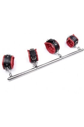 US-DXB Menottes de Retrait de la Perche en Acier Inoxydable, poignée de contrôle, réglable en Noir et Rouge