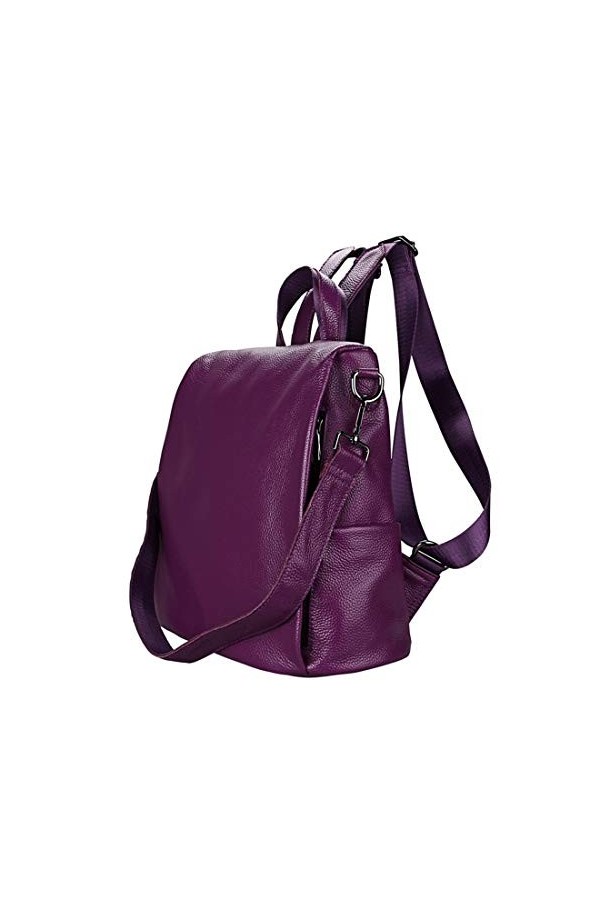 TEYUN Les Femmes en Cuir véritable Sac à Main Fermeture à glissière matériel en Cuir Souple de Haute qualité Color : Purple