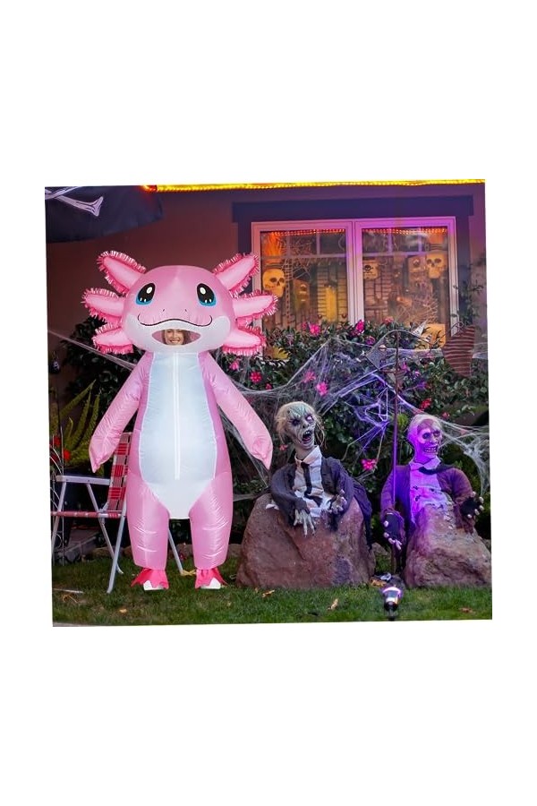 Costume Gonflable Pour Adultes 7 Pieds Dessin Animé Axolotl Respirant Blow Up Costume Drôle Gonflable Costumes Dhalloween Fe
