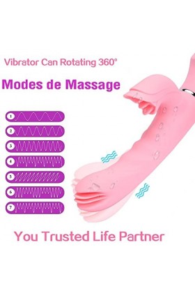 Rabbit Massage Langue Jouets à lécher à sucer en forme de rose stimulant clitoridien puissant avec clitoridiens stimulant, ma