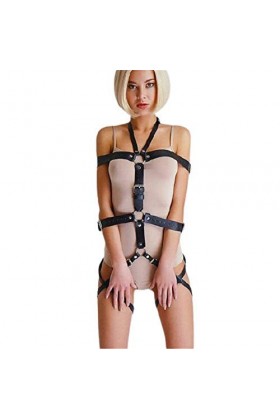 UTHTY Harnais en Cuir for Femme Porte-Jarretelles Chaîne de Corps réglable avec Boucles