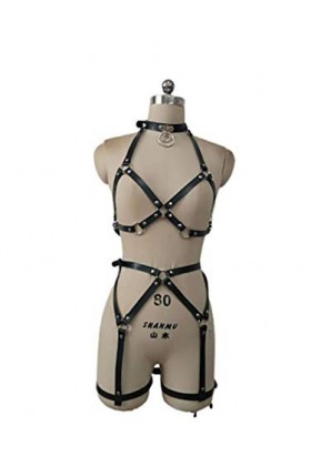 UTHTY Harnais en Cuir for Femme Porte-Jarretelles Chaîne de Corps réglable avec Boucles