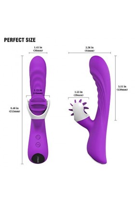 Masseur Portable Sans Fil et femmes avec Telecommande Vocale de modes de Vibration Silicone Impermeable, Violet FF6