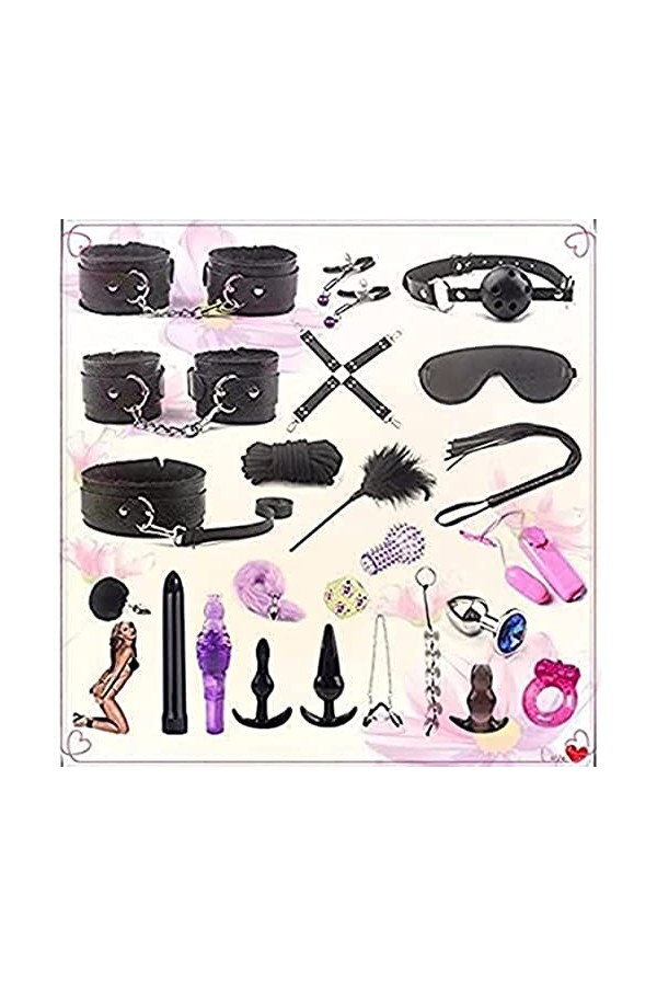 CWT 24 pièces accessoires vestimentaires anneau queue de renard combinaison vêtements réglables noir 