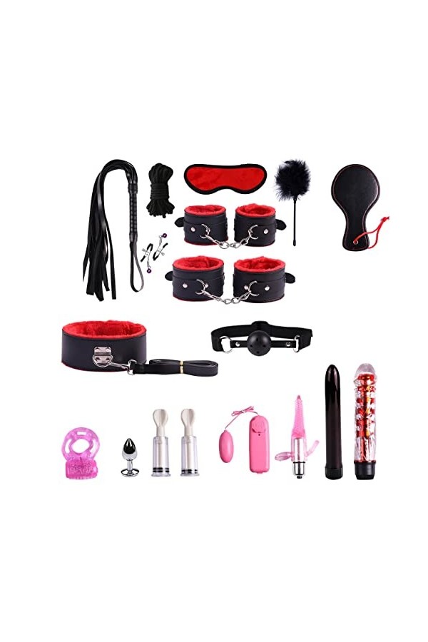 19pcs/set Jouet Vêtements Collier Yoga Sports Fourrure Toy Pices Menottes Šex Adulte Corps Mode Sexy Femme Bdsm Retenue Kit D