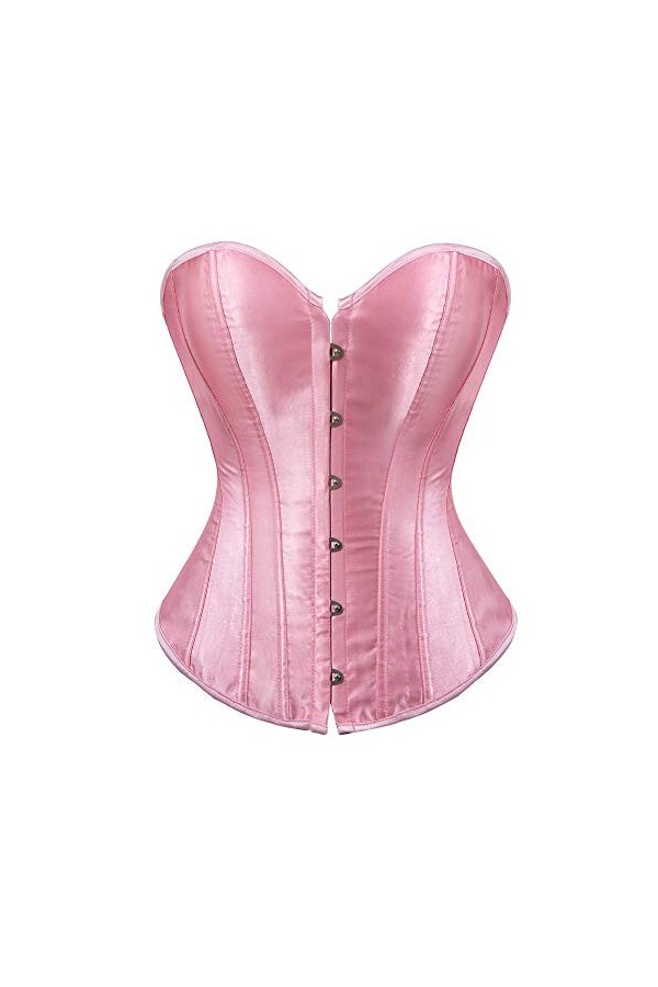 Bustier Corset Top Sexy Lingerie Ensembles Noir Satin Taille Cincher - - Taille XL