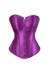 Bustier Corset Top Sexy Lingerie Ensembles Noir Satin Taille Cincher - - Taille XL
