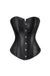 Bustier Corset Top Sexy Lingerie Ensembles Noir Satin Taille Cincher - - Taille XL