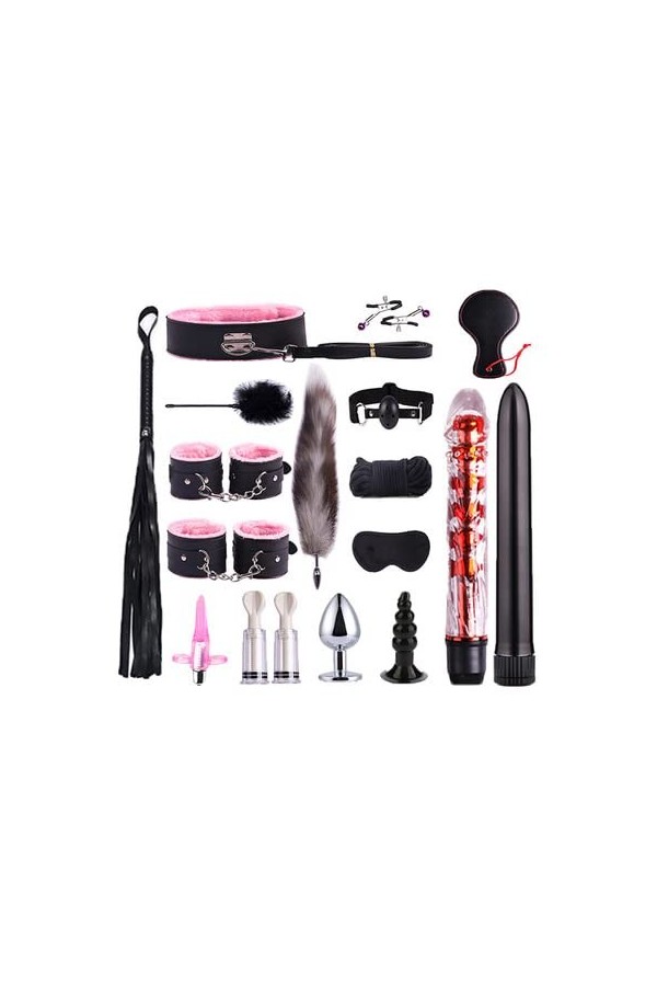 17 Pices-Set Lit Toy Femme Sports de Mode Design Corps Vêtements Kit Fourrure Collier Yoga Retenue Sexy Menottes Šex Adulte P