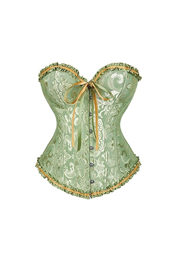 Corset haut pour femme corset pirate grande taille corset victorien corset bustier haut, Beige2805, Small