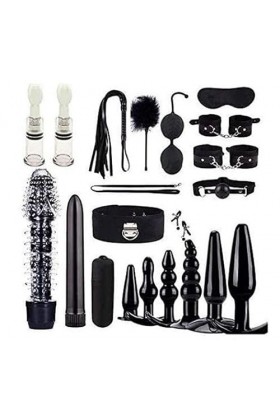 19 pièces noir Kit sexy adulte Bodagers Set Sexy Bandage Toys bondage B-D-S-M Vêtements Cadeau spécial pour toute fête