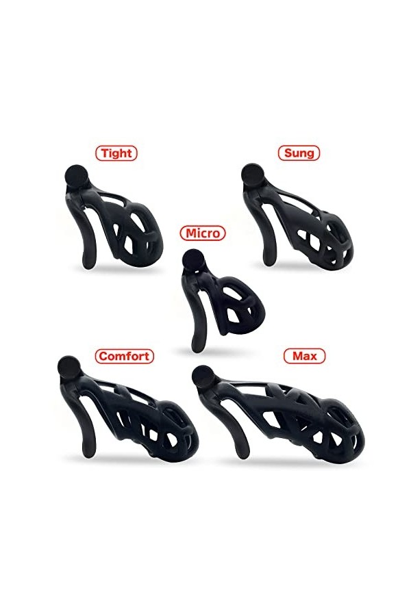 TISVY Protection de cage en résine noire avec 4 anneaux, micro