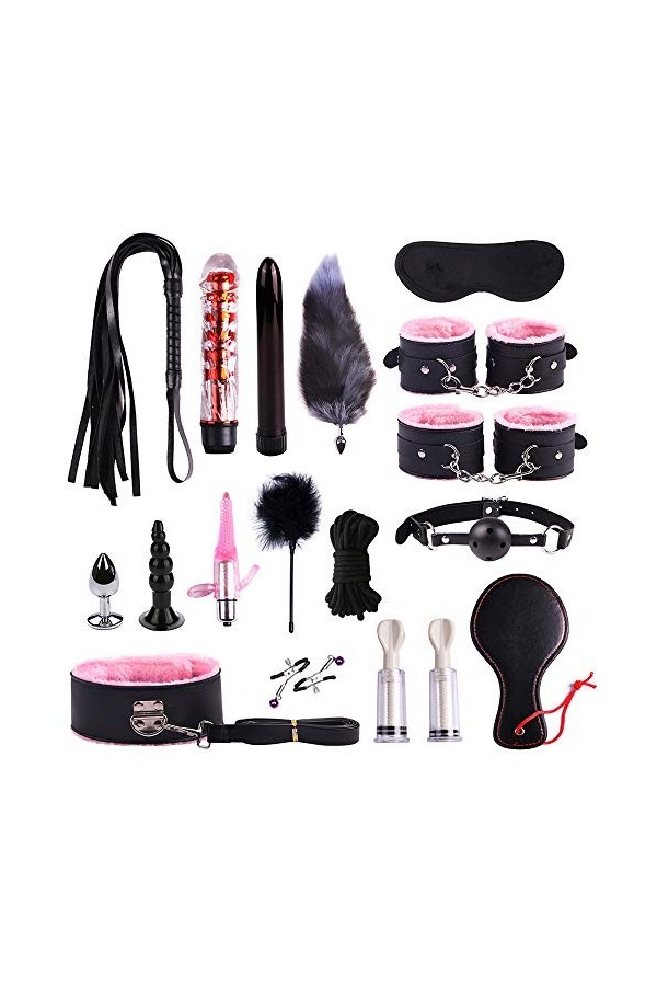 Mode 17 Pices-Set de Kit Vêtements Retenue Fourrure Corps Jouet Sexy Programme Femme Menottes Šex Adulte Toy lit Yoga Design 