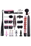 17Pices-Set de Kit Vêtements Retenue Fourrure Corps Jouet Sexy Programme Femme Menottes Šex Adulte Toy lit Yoga Design Collie