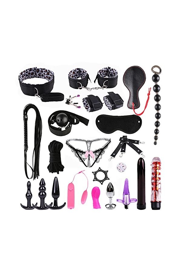 23 pièces/Ensemble de Kit accessoire Sangle Rôle Mẹnottes Šex réglables B-D-S-M Vêtements Confort Menottes Šex Adulte Confort