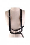 Chaîne de Corps Ceinture de Harnais de Poitrine Ajustable Punk en Similicuir Brillant pour Femmes avec Joints toriques Ceintu