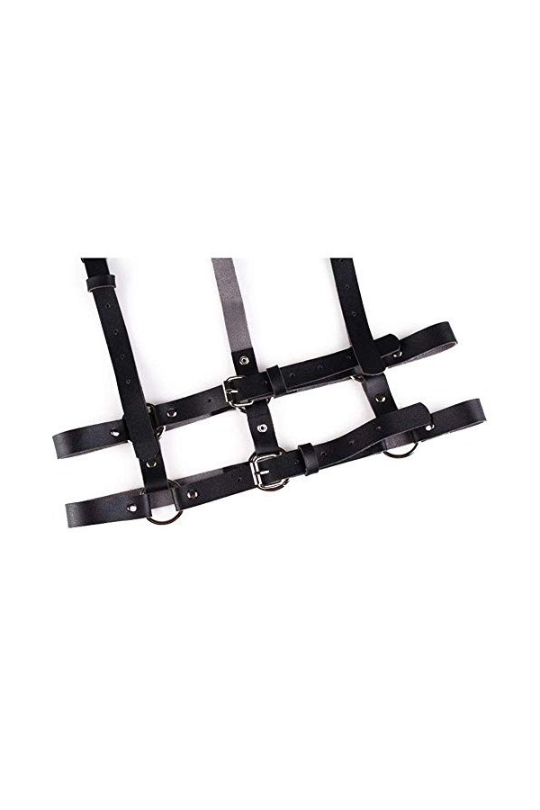 Chaîne de Corps Ceinture de Harnais de Poitrine Ajustable Punk en Similicuir Brillant pour Femmes avec Joints toriques Ceintu
