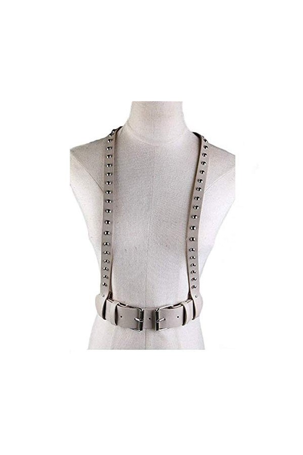 Chaîne de Corps Unisexe en Similicuir Punk réglable Ceinture de Harnais de Poitrine avec Goujons décor Fantaisie discothèque 