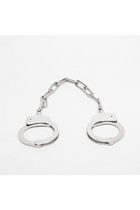 Dèmonia - Menottes Luxe avec Chaine en Acier Inoxydable - Menottes de Police Stainless